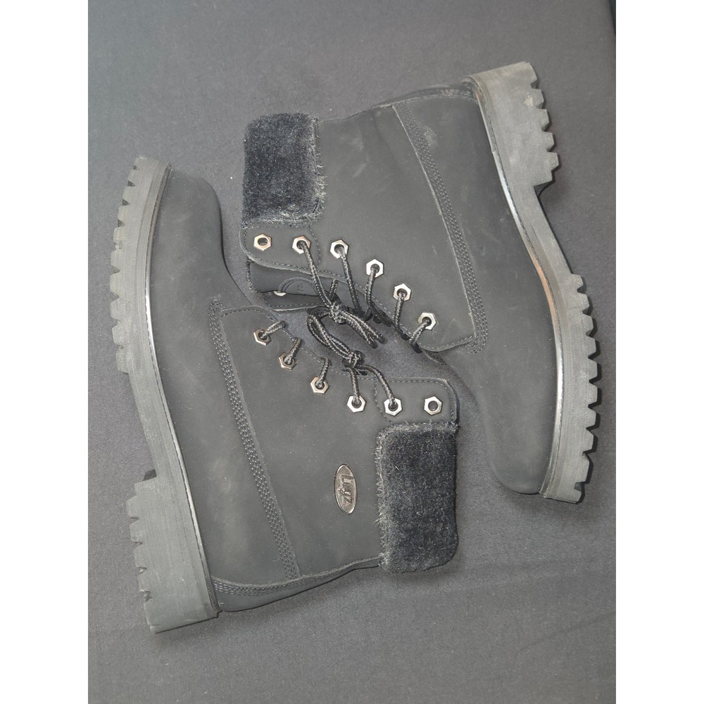 Lugz‎ Empire Rucker Black Suade Fur Lined Lace Up Winter Boots Women Size 7 NEW!